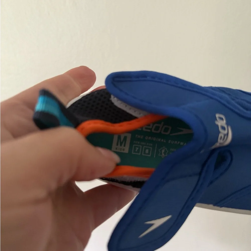 Speedo Blue and Orange Water Shoes Lightweight Slip-On